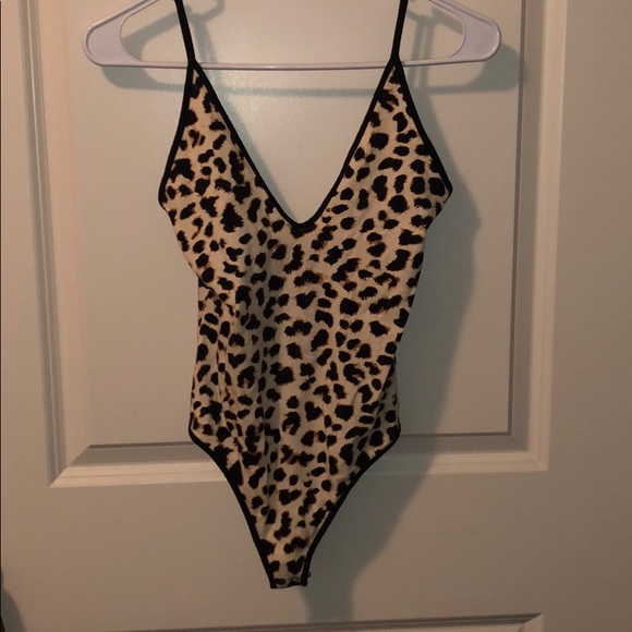 Express Tops - Leopard print tank bodysuit